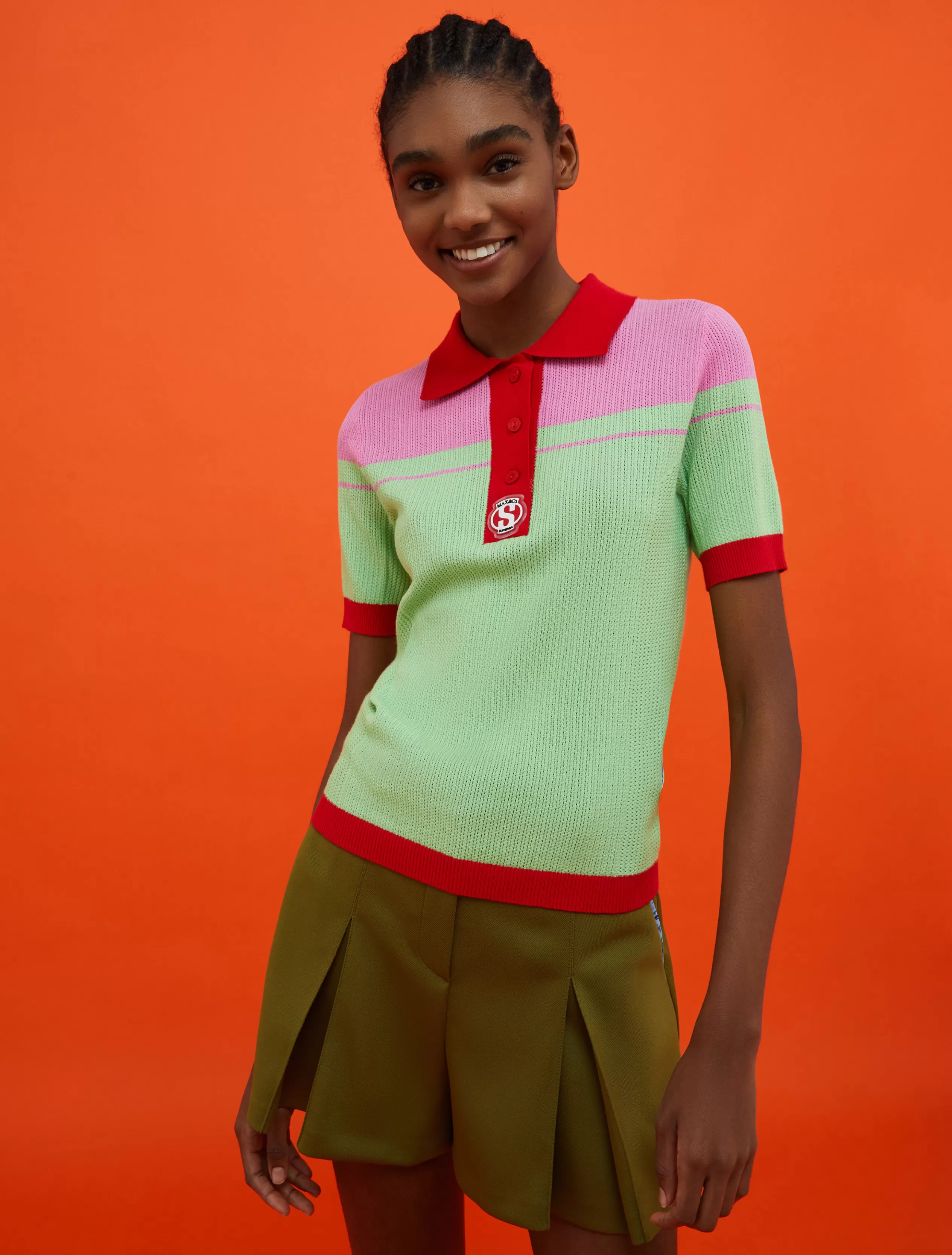 Maglie e Cardigan<MAX&Co. Polo with Superga fantasia verde pastello